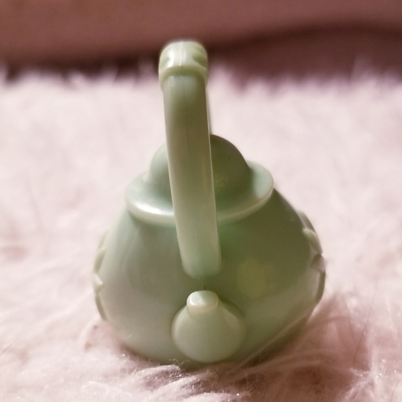 Turquoise Miniature Tea Pot Dollhouse Kettle Flower Plastic - Picture 5 of 8
